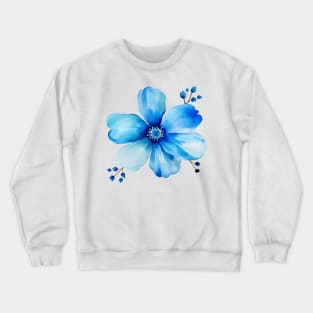 Little Blue Flower Watercolor Crewneck Sweatshirt